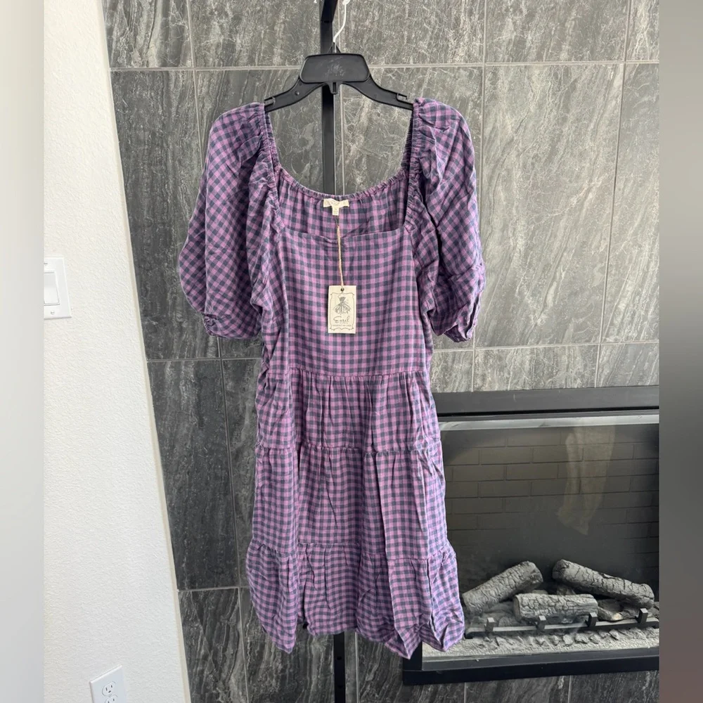 EASEL PLUS SIZE-GINGHAM PRINTED DRESS NWT - Picture 2 of 8